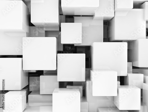 Fototapeta Naklejka Na Ścianę i Meble -  Glossy 3d cubes background
