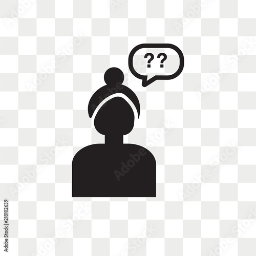 Girl speaking vector icon isolated on transparent background, Girl speaking logo design