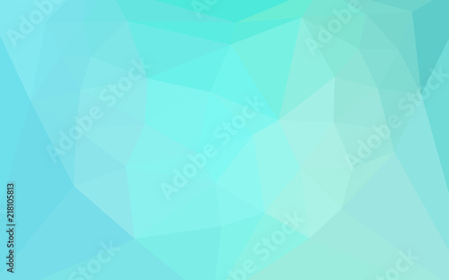 Light Green vector triangle mosaic texture with a heart in a centre.