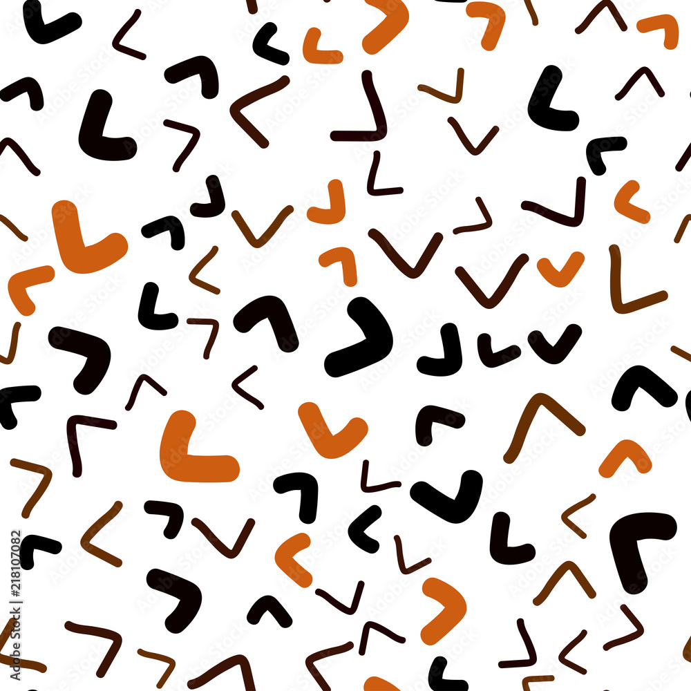Dark Orange vector seamless  background with bent ribbons.