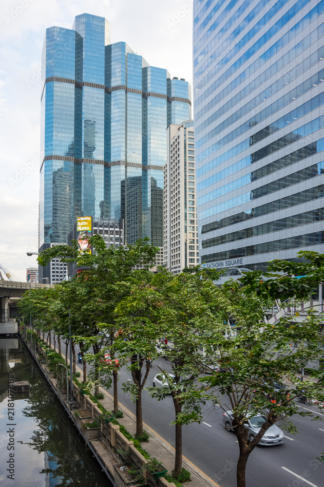 Fototapeta premium View of modern building in Bangkok