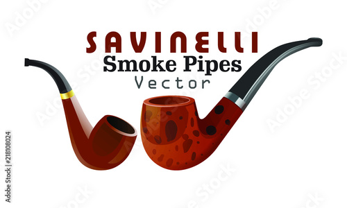 Realistic Smoke Pipes, Vector Illustration