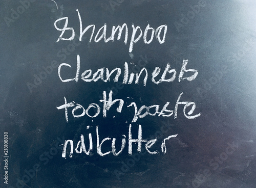 Personal Hygiene for kids handwritten on Blackboard