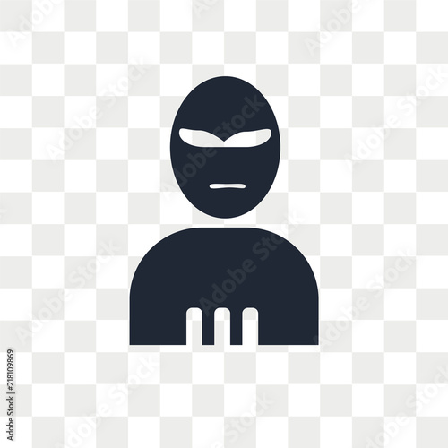 Terrorist vector icon isolated on transparent background, Terrorist logo design