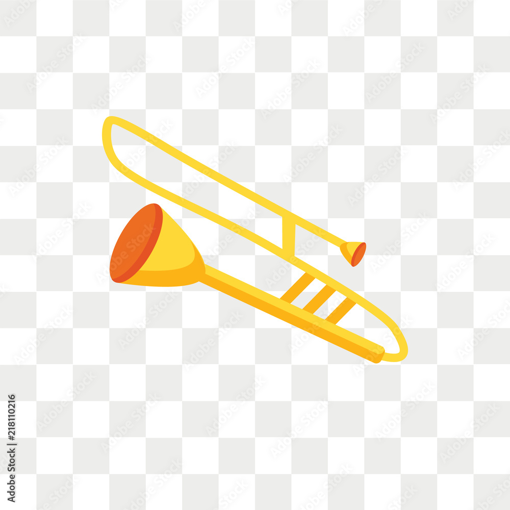 Trombone vector icon isolated on transparent background, Trombone logo  design Stock Vector | Adobe Stock