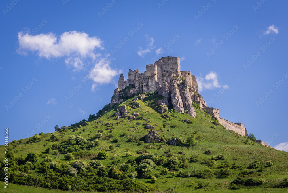 Spis Castle on a hill in Spis region, Slovakia
