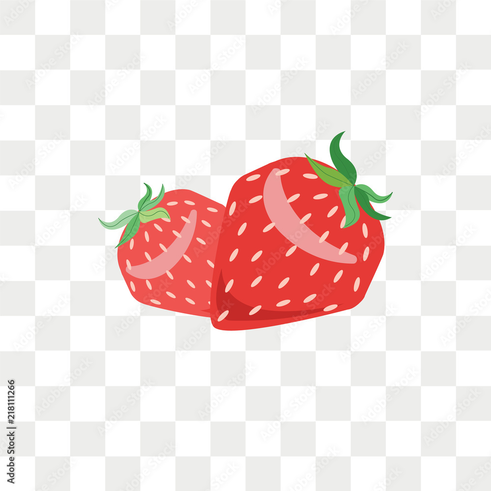 Strawberry vector icon isolated on transparent background, Strawberry