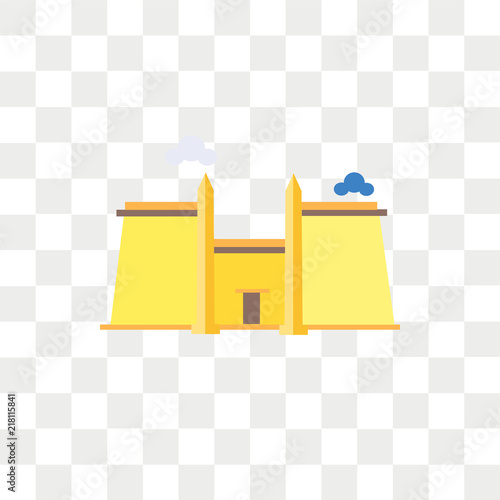 Luxor temple vector icon isolated on transparent background, Luxor temple logo design