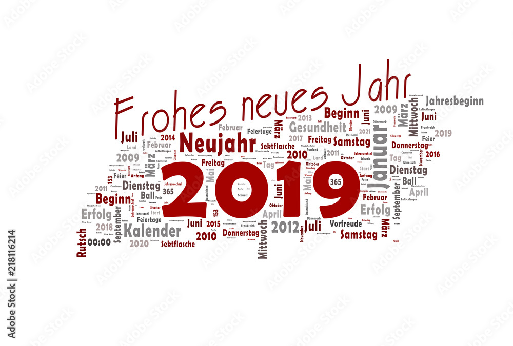 2019 Viel Glück Happy New Year StockIllustration Adobe Stock