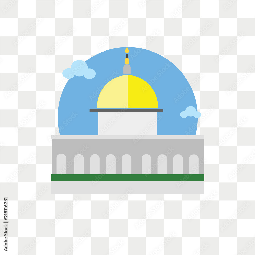 Dome of the rock vector icon isolated on transparent background, Dome of the rock logo design Dome of the rock vector icon isolated on transparent background, Dome of the rock logo design