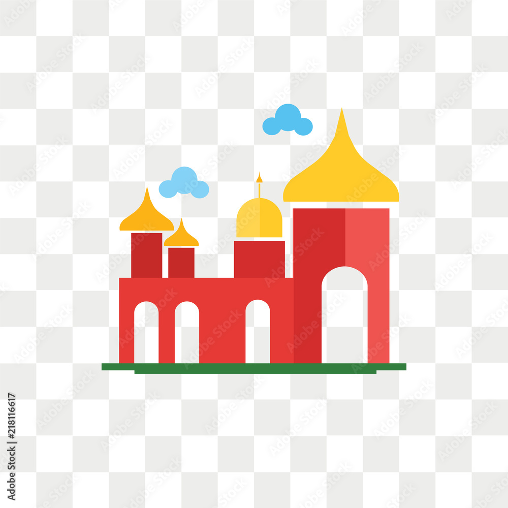 Fototapeta premium Badshahi mosque vector icon isolated on transparent background, Badshahi mosque logo design