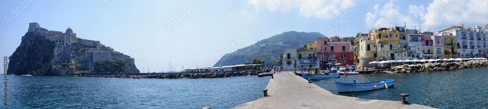 panoramic views of Ischia bridge