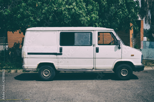 Old-school delivery truck van.