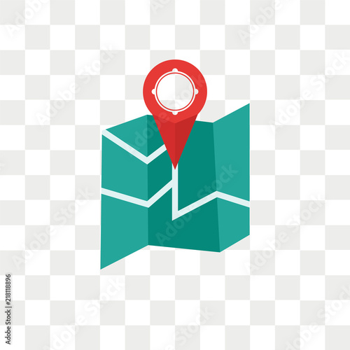 Map vector icon isolated on transparent background, Map logo design