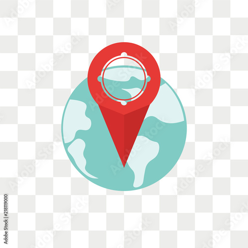 Planet earth vector icon isolated on transparent background, Planet earth logo design