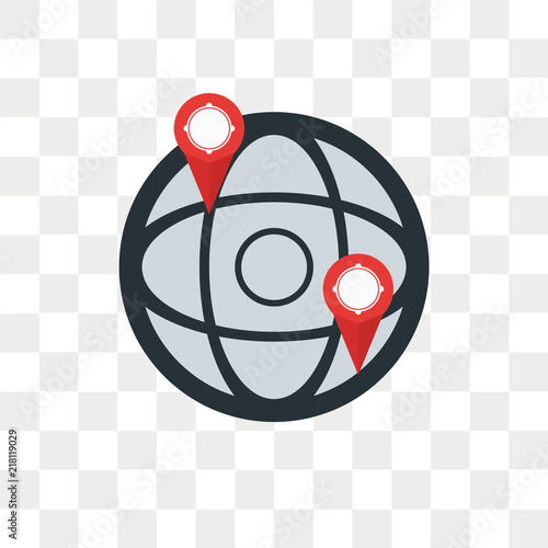 Earth globe vector icon isolated on transparent background, Earth globe logo design
