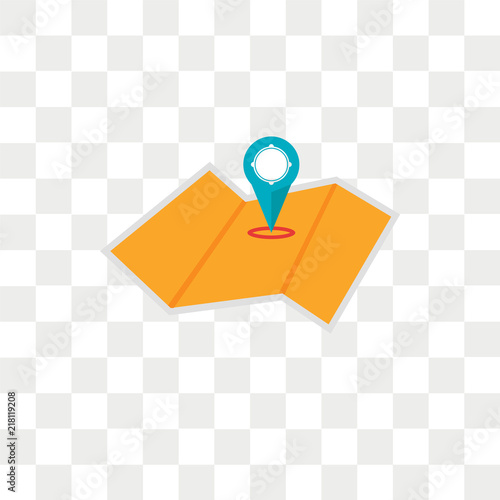 Map vector icon isolated on transparent background, Map logo design