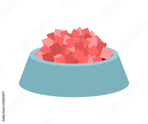 Pet food bowl isolated. Cat and dog plate. Vector illustration