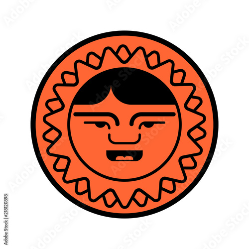 Eskimo face icon. Inuit head sign isolated. arctic traditional  Man of north. Chukchi Vector illustration