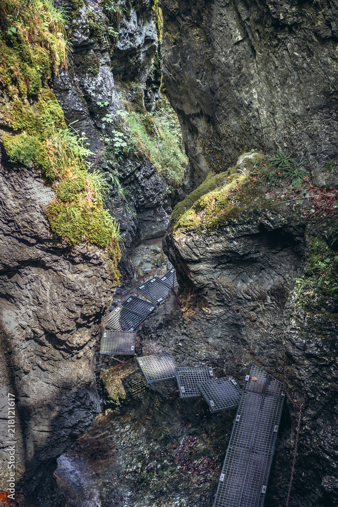 Obraz premium Hiking trail called Sucha Bela in Slovak Paradise, Slovakia