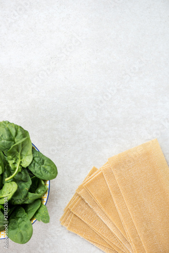 Ingredients for Vegetarian Spinach and Ricotta Lasagna