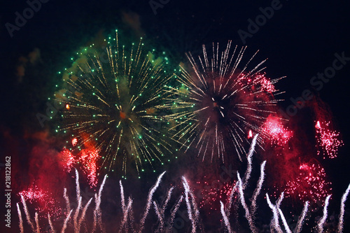 Grandiose beautiful multi-colored fireworks