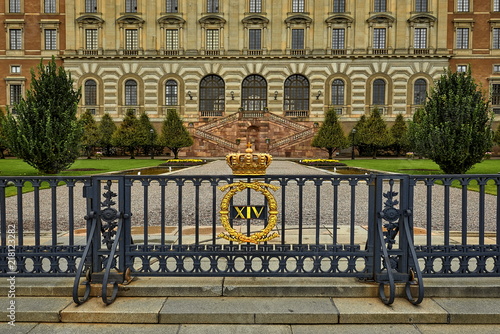 Stockholm, Sweden, fragment of the royal palace, royal residence in Stockholm, on the island of Stadsholmen, in the Gamla stan