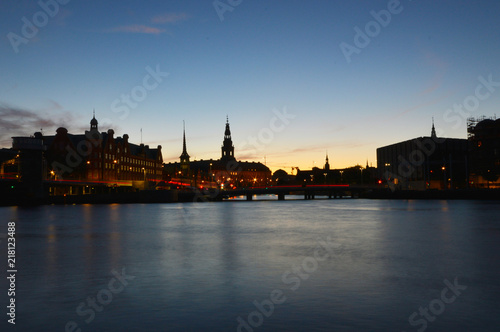 Historical city center of Copenhagen during the sunset. © Thomas