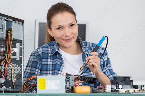 Wallpaper Mural soldering iron electronic printed board Torontodigital.ca