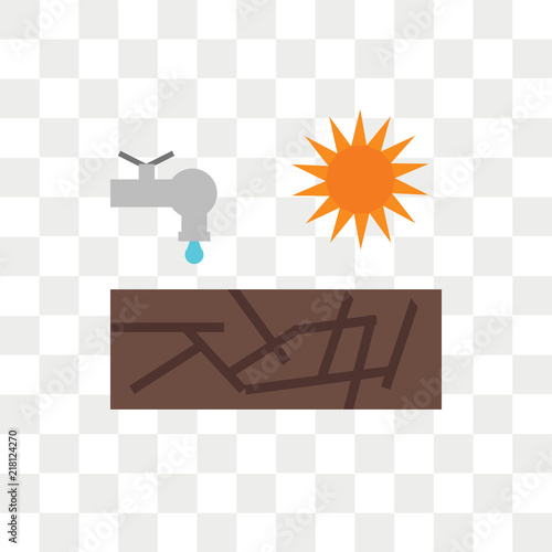 Drought vector icon isolated on transparent background, Drought logo design