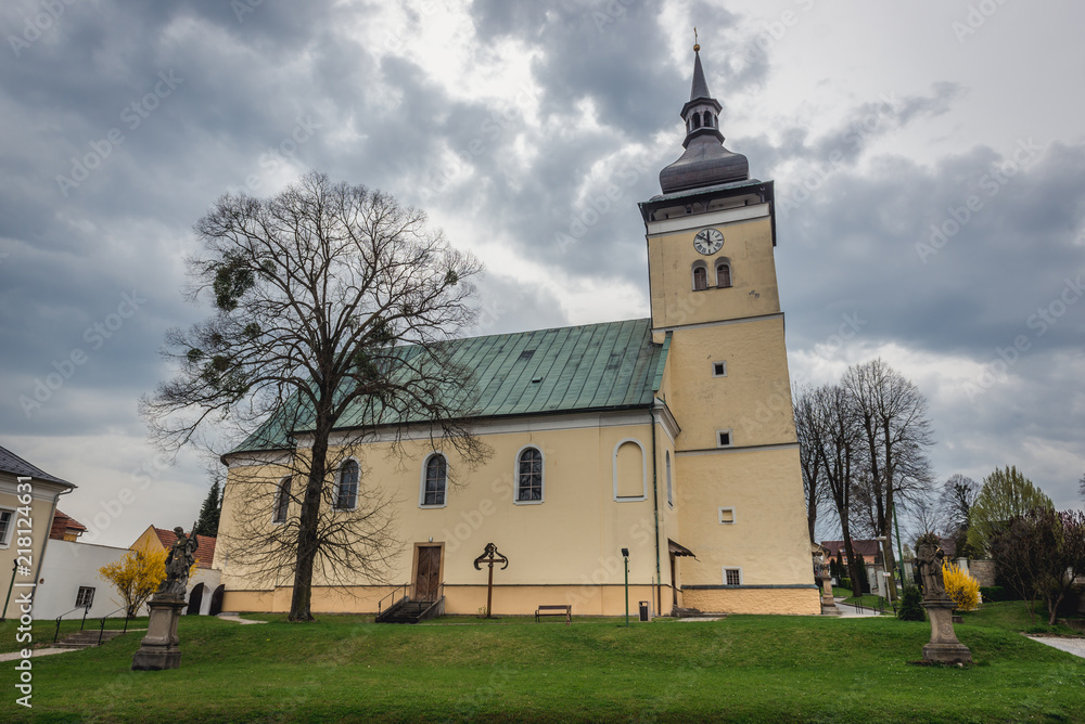 St Lawrence Church in Vizovice, small town in historical Moravian region of Czech Republic