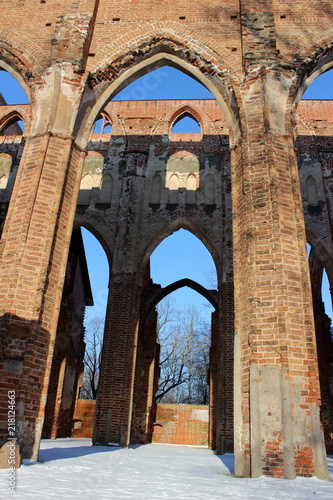 cathedral ruins in tartu estonia photo