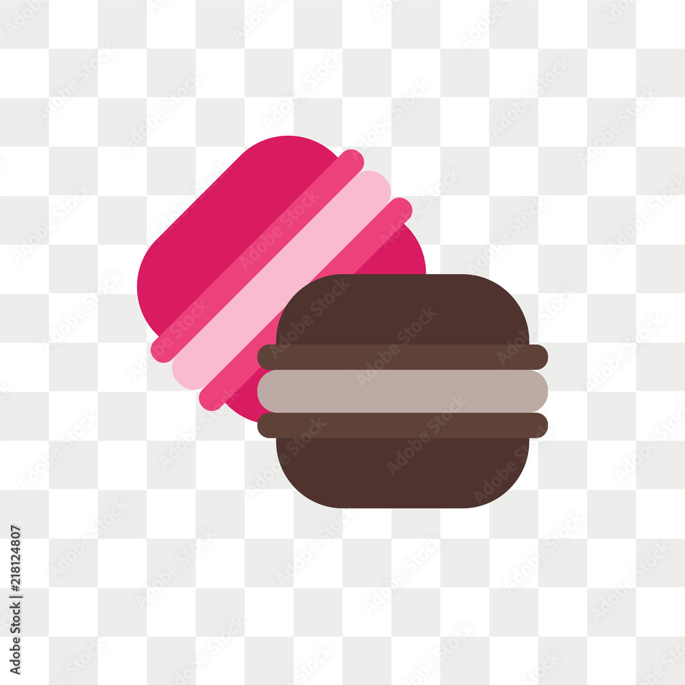 Macarons vector icon isolated on transparent background, Macarons logo