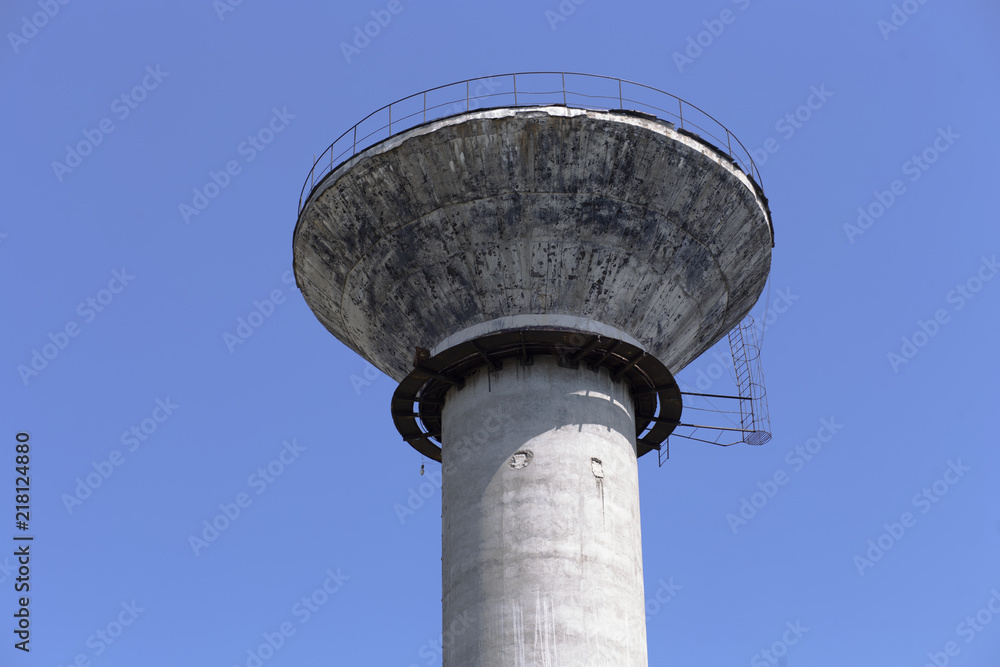 Cooler towers and pipes - top building part. 