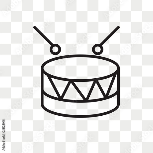 Military drum musical instrument vector icon isolated on transparent background, Military drum musical instrument logo design