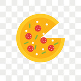 Pizza vector icon isolated on transparent background, Pizza logo design