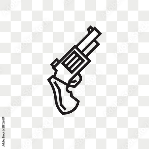 Pistol vector icon isolated on transparent background, Pistol logo design