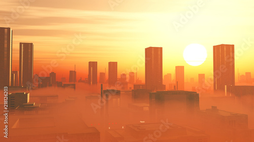 Hitze und Smog in der Stadt - Klimawandel photo