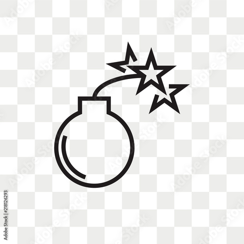 Bomb vector icon isolated on transparent background, Bomb logo design