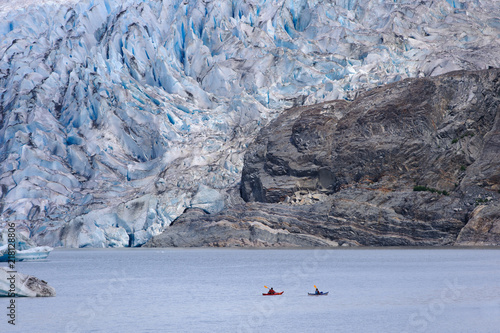 Kayaking on Mendenhall Lake, Juneau, Alaska