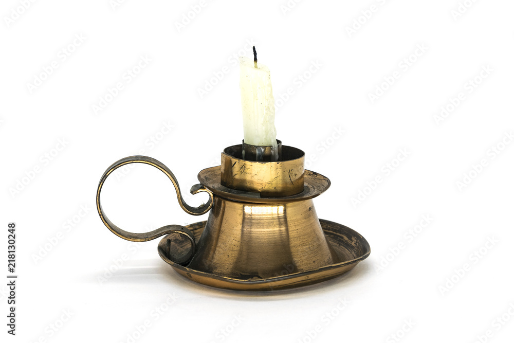 Bronze candle holder isolated in white background Bronze candle holder isolated in white background