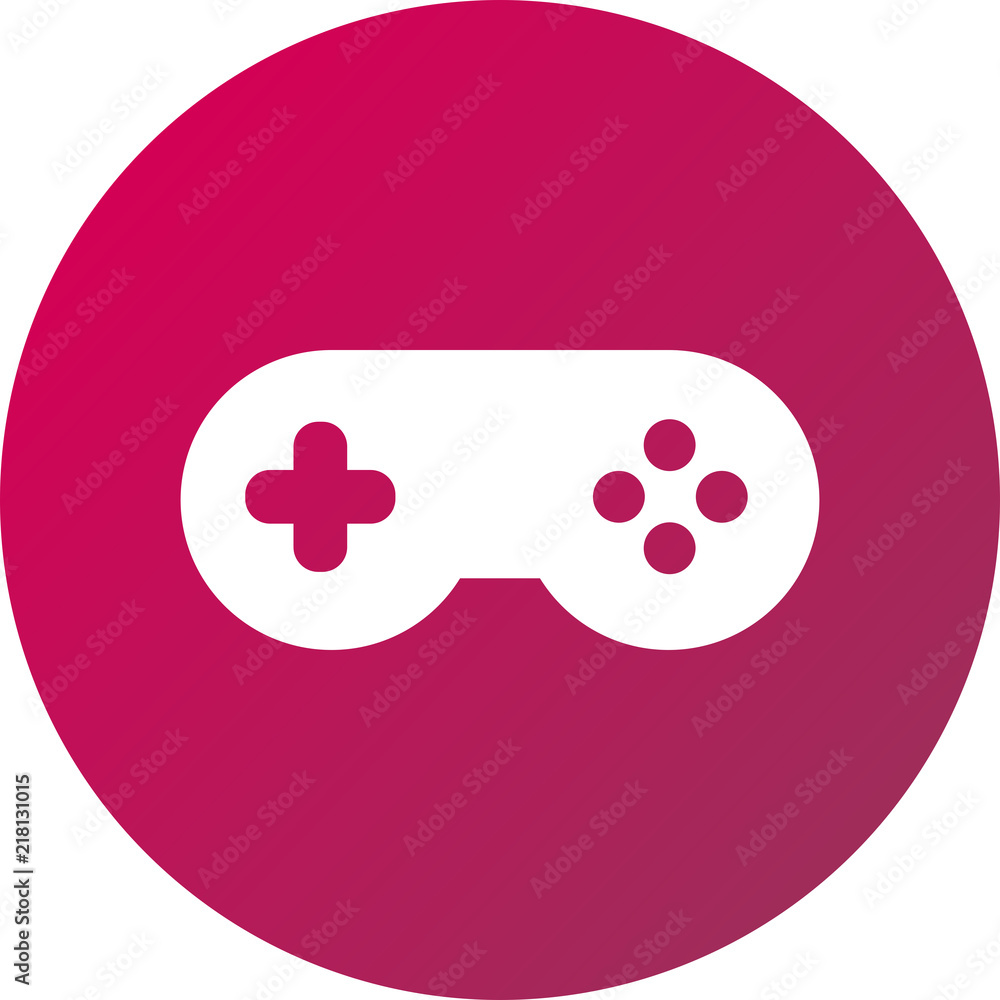 Vector ilustración icono rosa para comercios y web con dibujo de mando videojuego consola vector Stock | Adobe Stock
