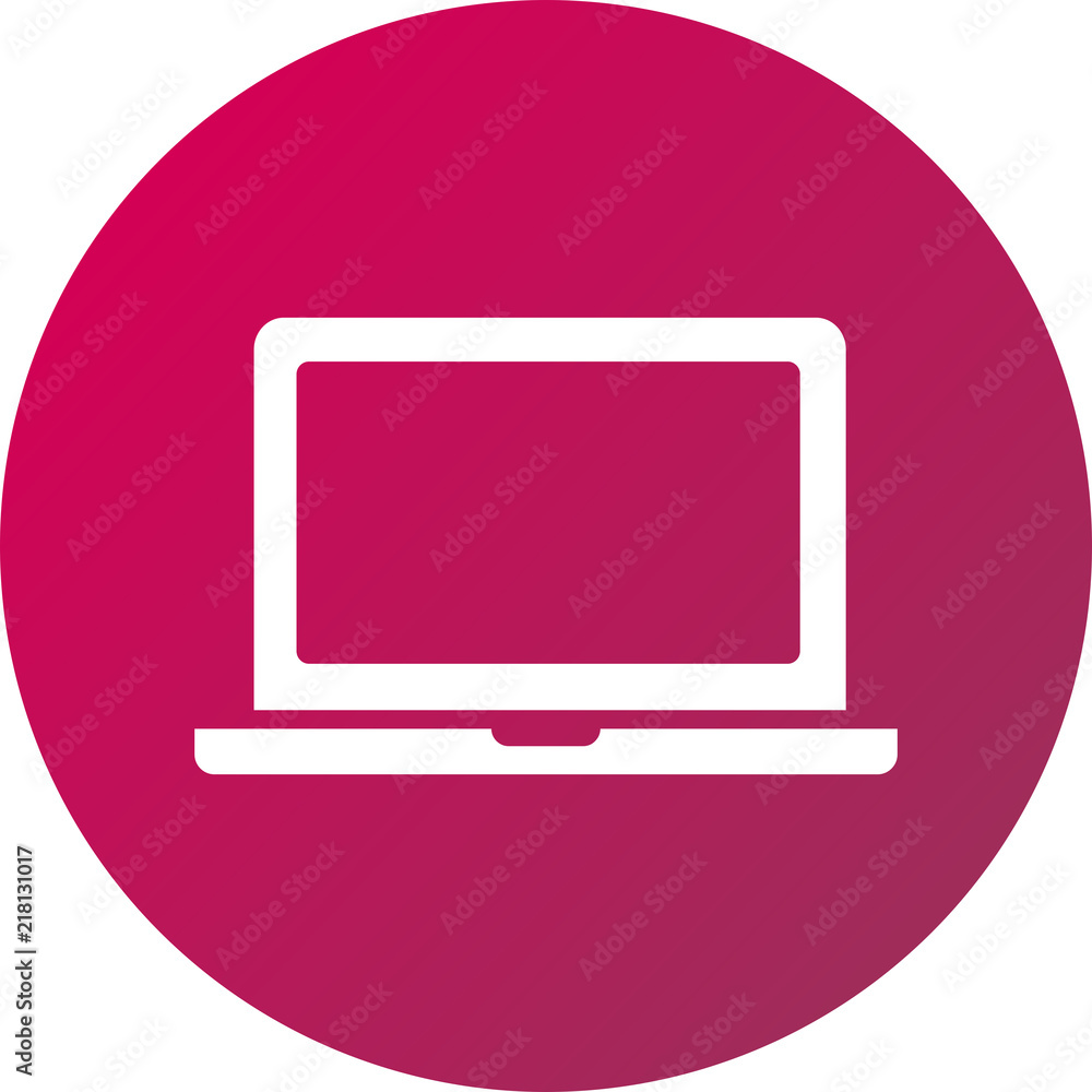Vector ilustración icono rosa para comercios y web con dibujo de ordenador pc portátil Vector ilustración icono rosa para comercios y web con dibujo de ordenador pc portátil