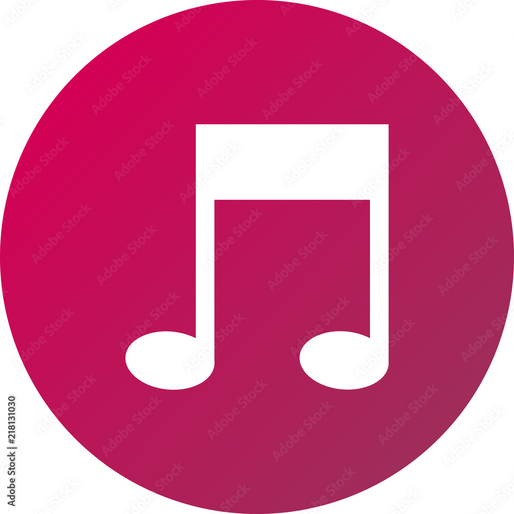 Vector ilustración icono rosa para comercios y web con dibujo de nota musical Vector ilustración icono rosa para comercios y web con dibujo de nota musical