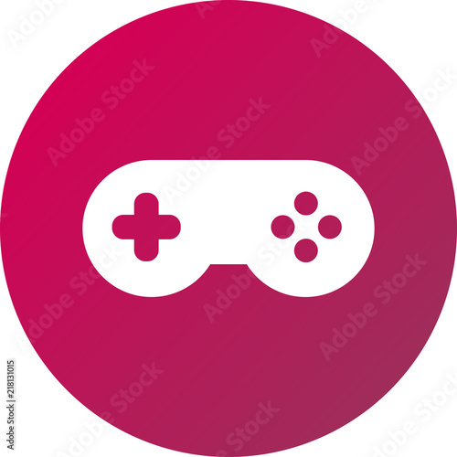 Vector ilustración icono rosa para comercios y web con dibujo de mando videojuego consola 