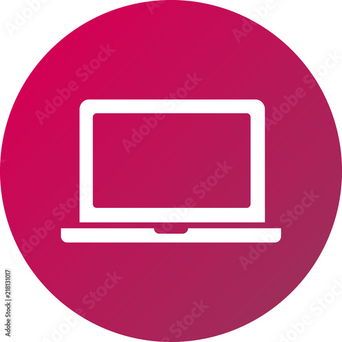 Vector ilustración icono rosa para comercios y web con dibujo de ordenador pc portátil