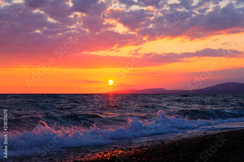 Beautiful sunset above Black sea © Mulderphoto