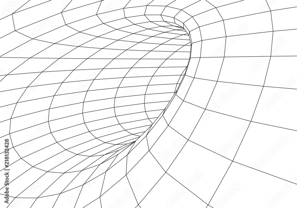 Tunnel or wormhole. Vector abstract background. 3D tunnel grid. Futuristic perspective grid background texture. Tunnel or wormhole. Vector abstract background. 3D tunnel grid. Futuristic perspective grid background texture.