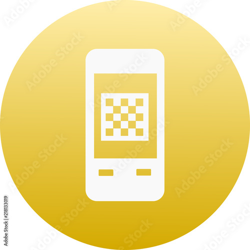 Vector ilustración icono rosa para comercios y web con dibujo de teléfono código bidi
