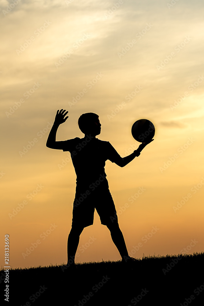 Fototapeta premium Getting ready to serve the volleyball.